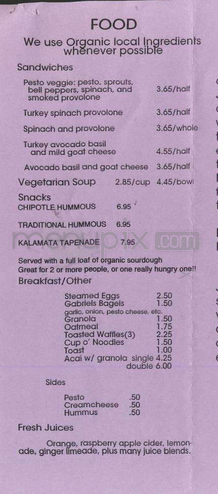 Anna Bannanas - Portland, OR menu_pic