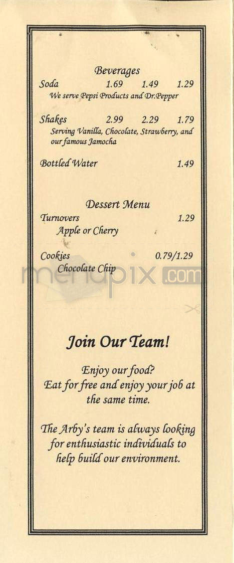 Arby's - Portland, OR menu_pic