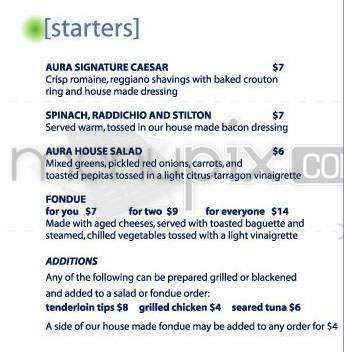 Aura Restaurant & Lounge - Portland, OR menu_pic