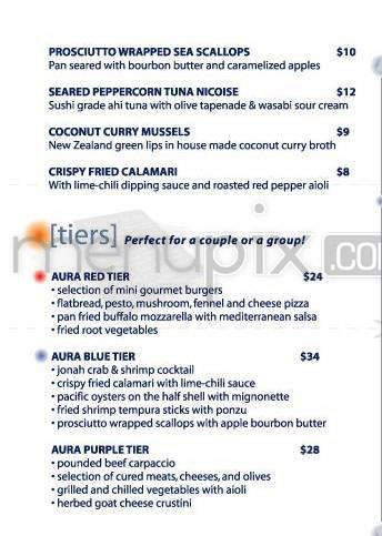 Aura Restaurant & Lounge - Portland, OR menu_pic
