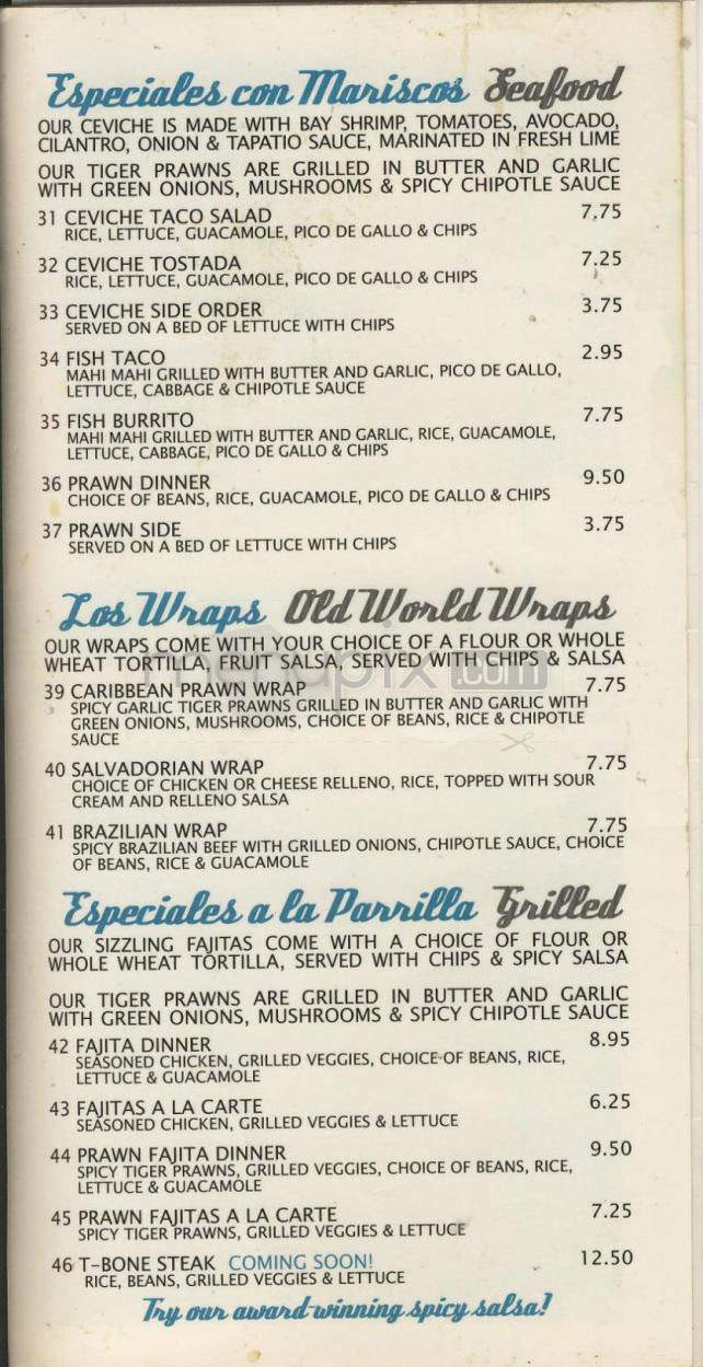 Aztec Willie & Joey Rose - Portland, OR menu_pic