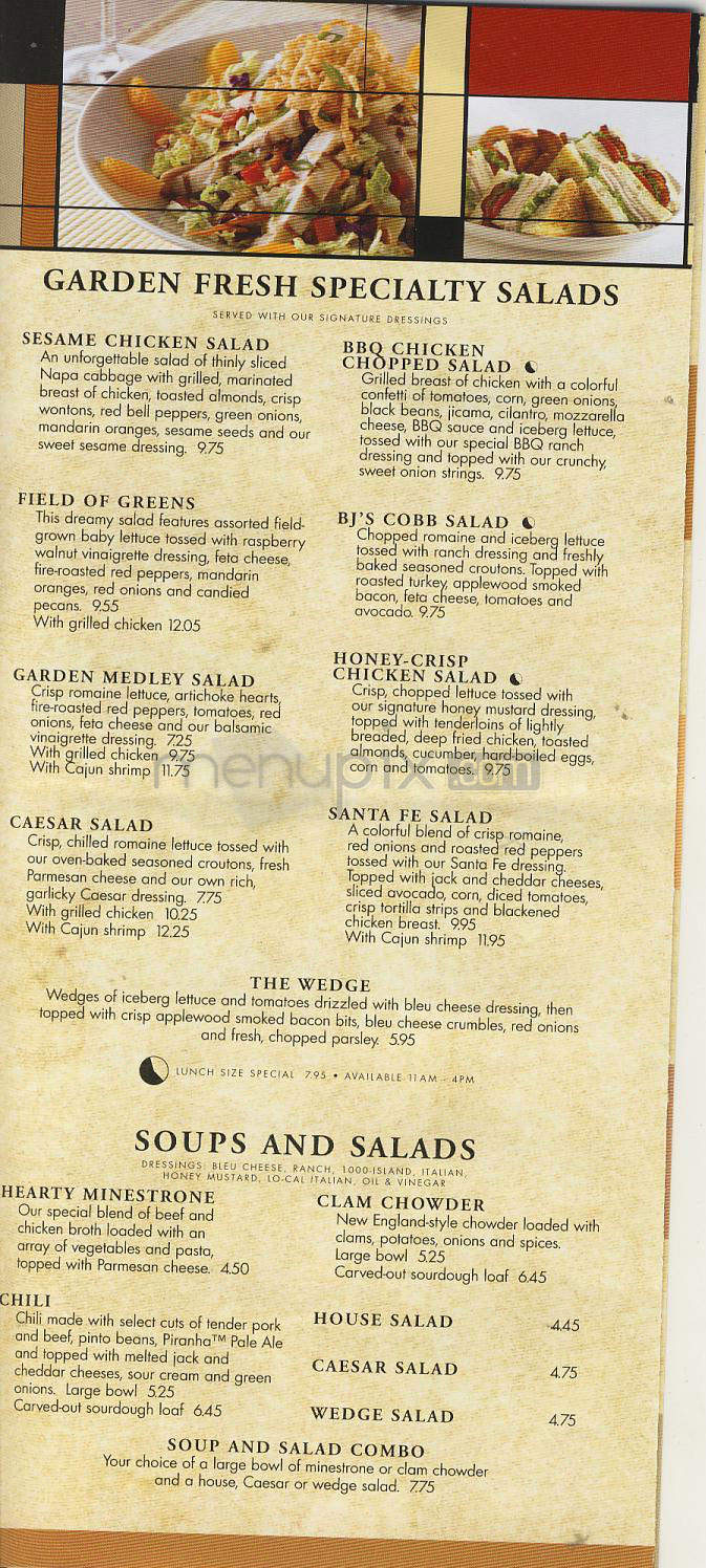 BJ's Restaurant & Brewery - Portland, OR menu_pic