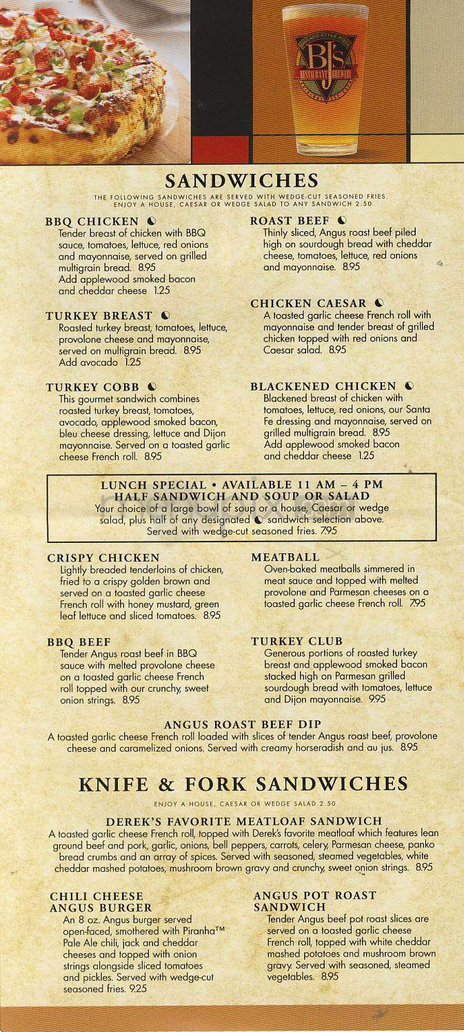BJ's Restaurant & Brewery - Portland, OR menu_pic