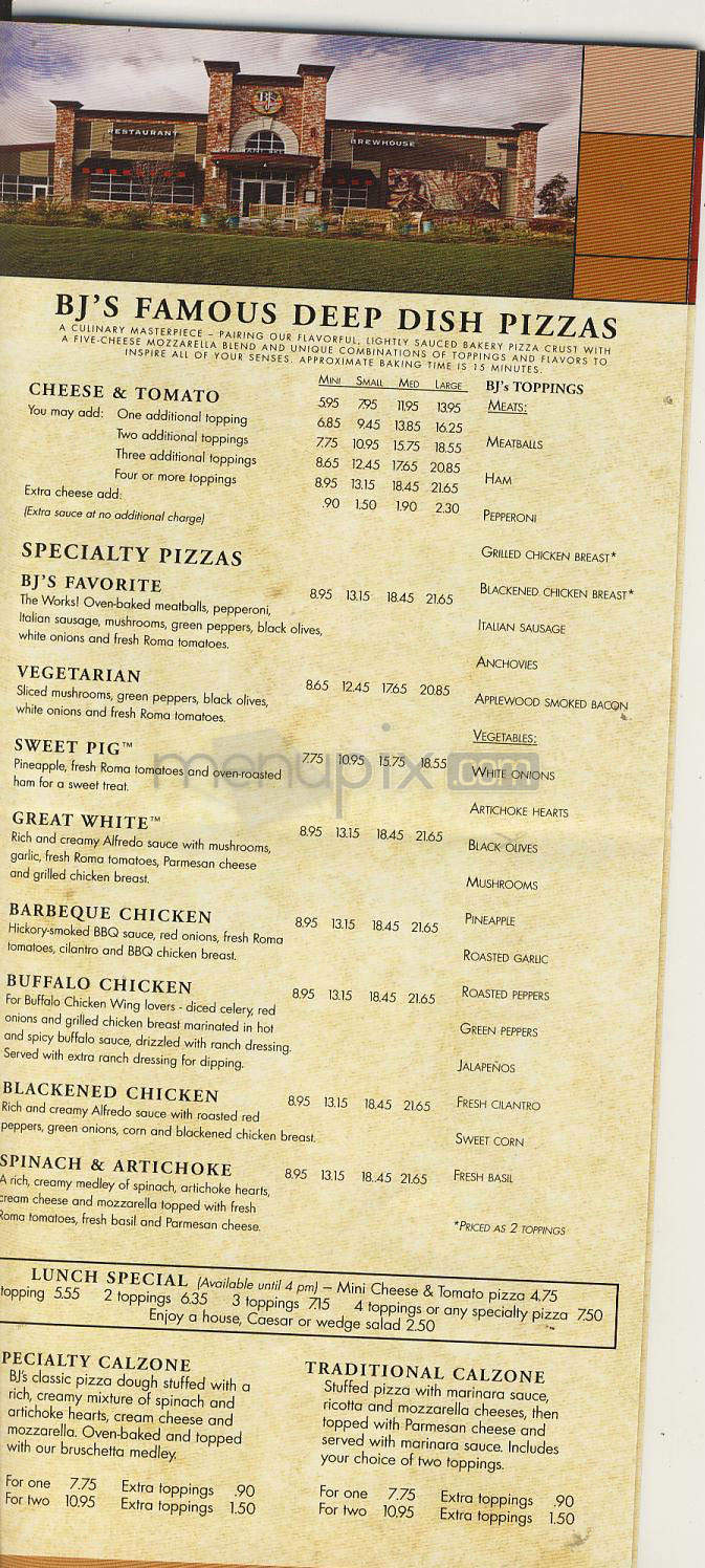 BJ's Restaurant & Brewery - Portland, OR menu_pic