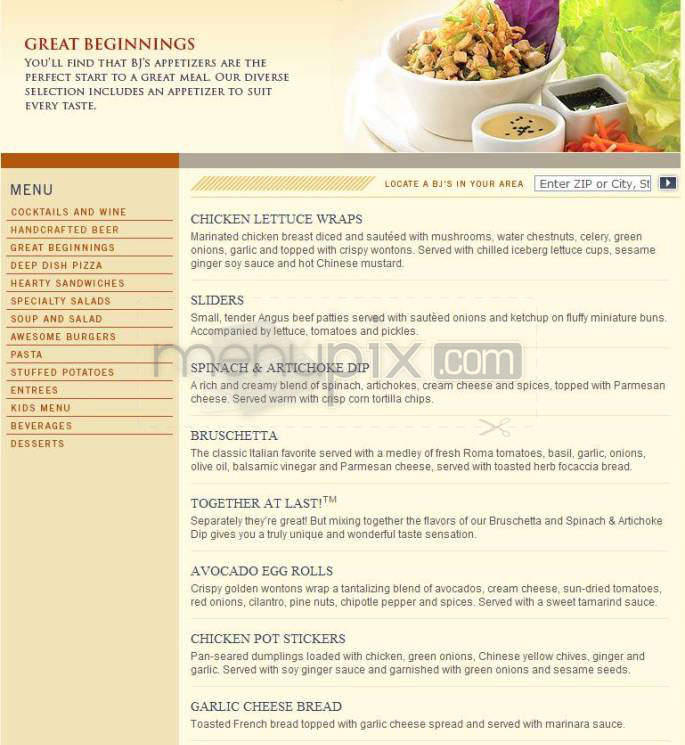 BJ's Restaurant & Brewery - Portland, OR menu_pic