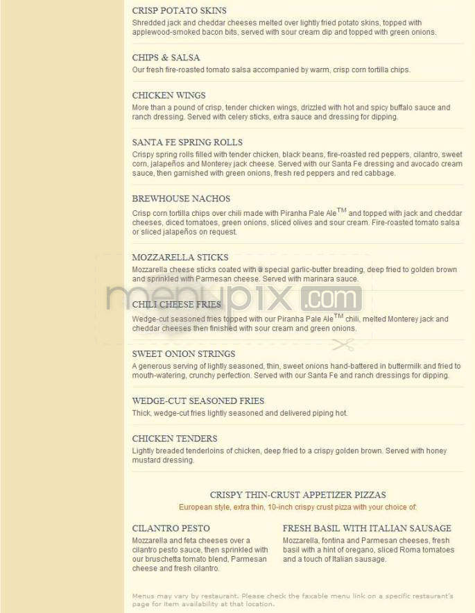 BJ's Restaurant & Brewery - Portland, OR menu_pic