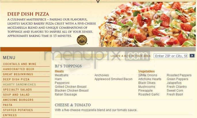 BJ's Restaurant & Brewery - Portland, OR menu_pic