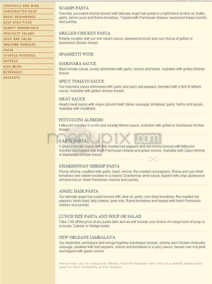 BJ's Restaurant & Brewery - Portland, OR menu_pic