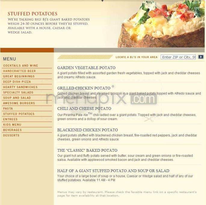 BJ's Restaurant & Brewery - Portland, OR menu_pic