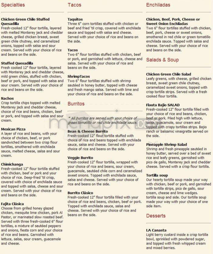 Bajio - Tigard, OR menu_pic