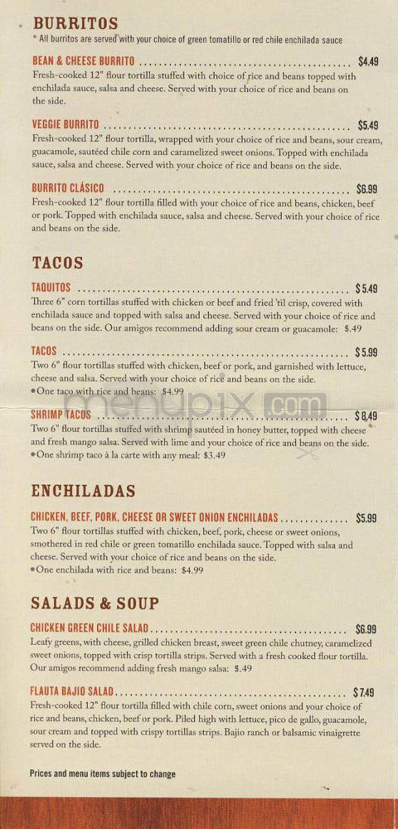 Bajio Mexican Grill - Ogden, UT menu_pic