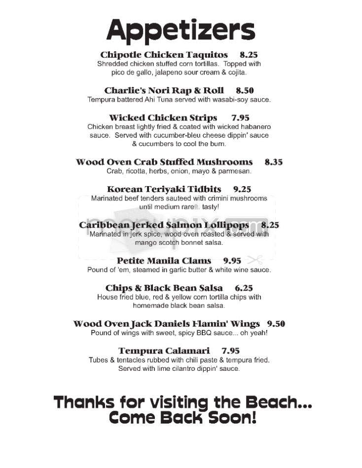 Menu of Beaches Restaurant & Bar in Vancouver, WA 98661