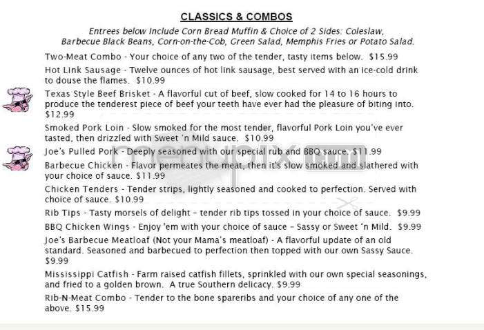 Tupelo Joe's - Portland, OR menu_pic
