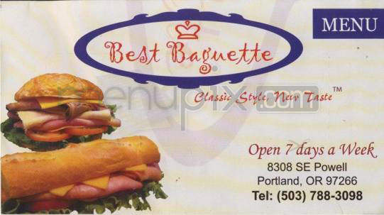 Best Baguette - Portland, OR menu_pic