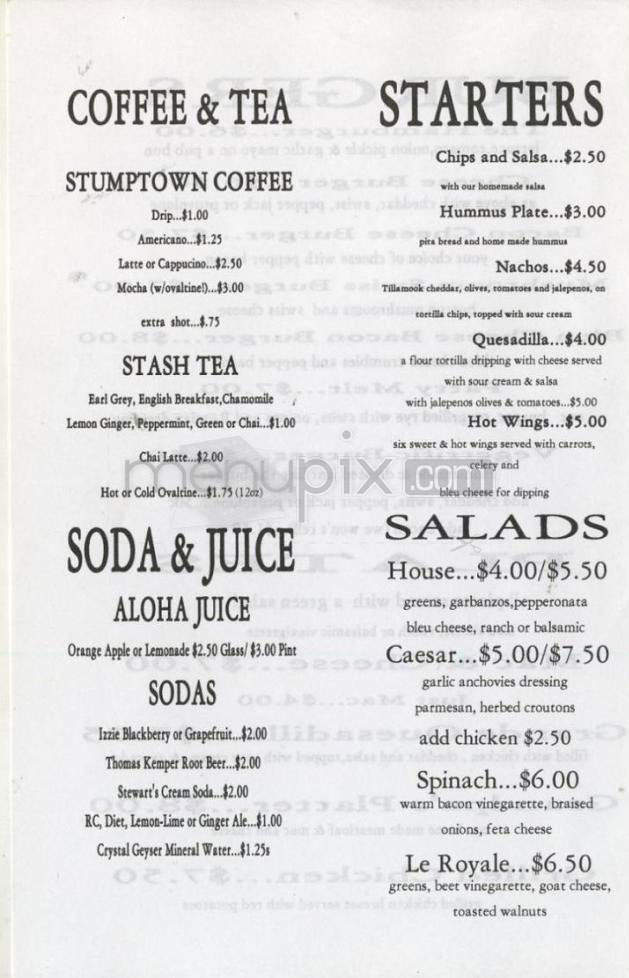 Beulahland - Portland, OR menu_pic