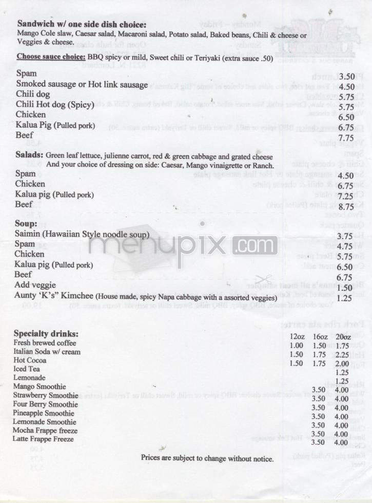 Big Kahuna's Barbeque - Portland, OR menu_pic