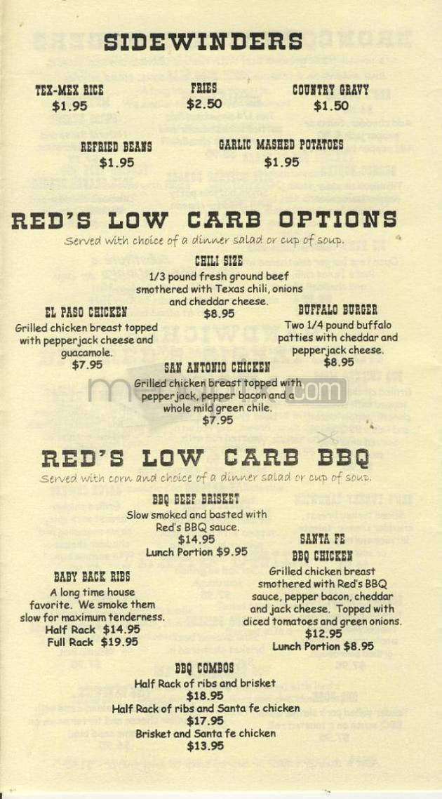 Big Red's Restaurant - Beaverton, OR menu_pic