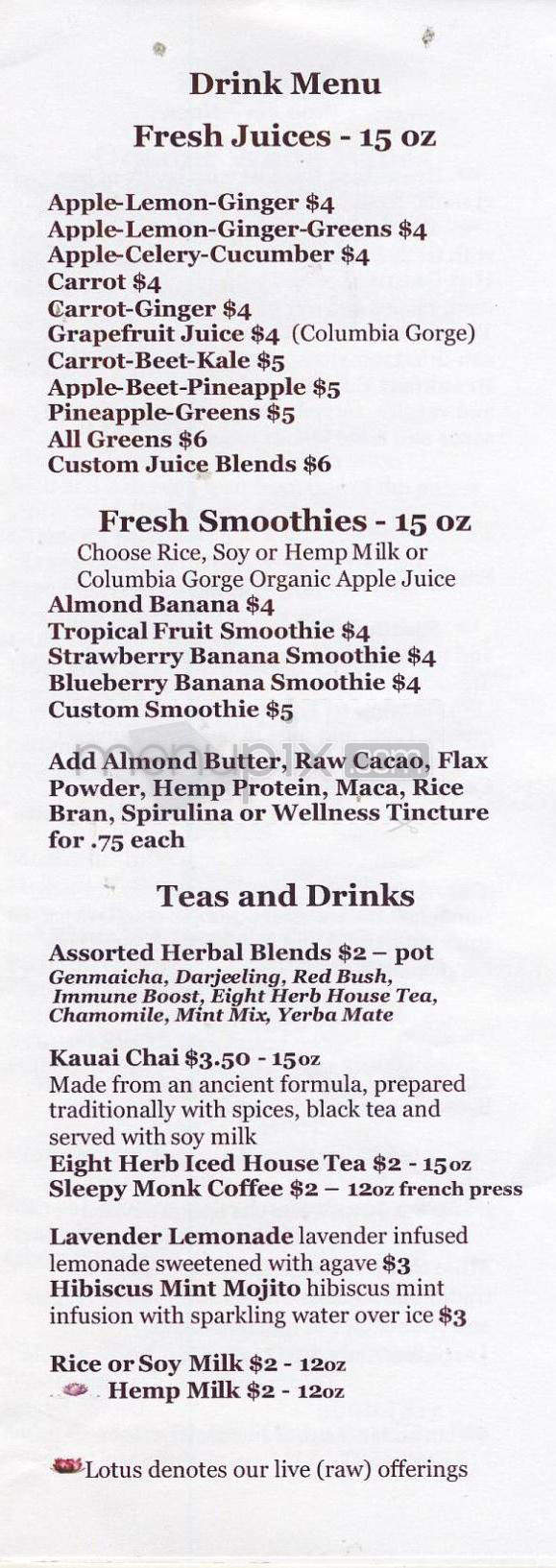 Blossoming Lotus - Portland, OR menu_pic