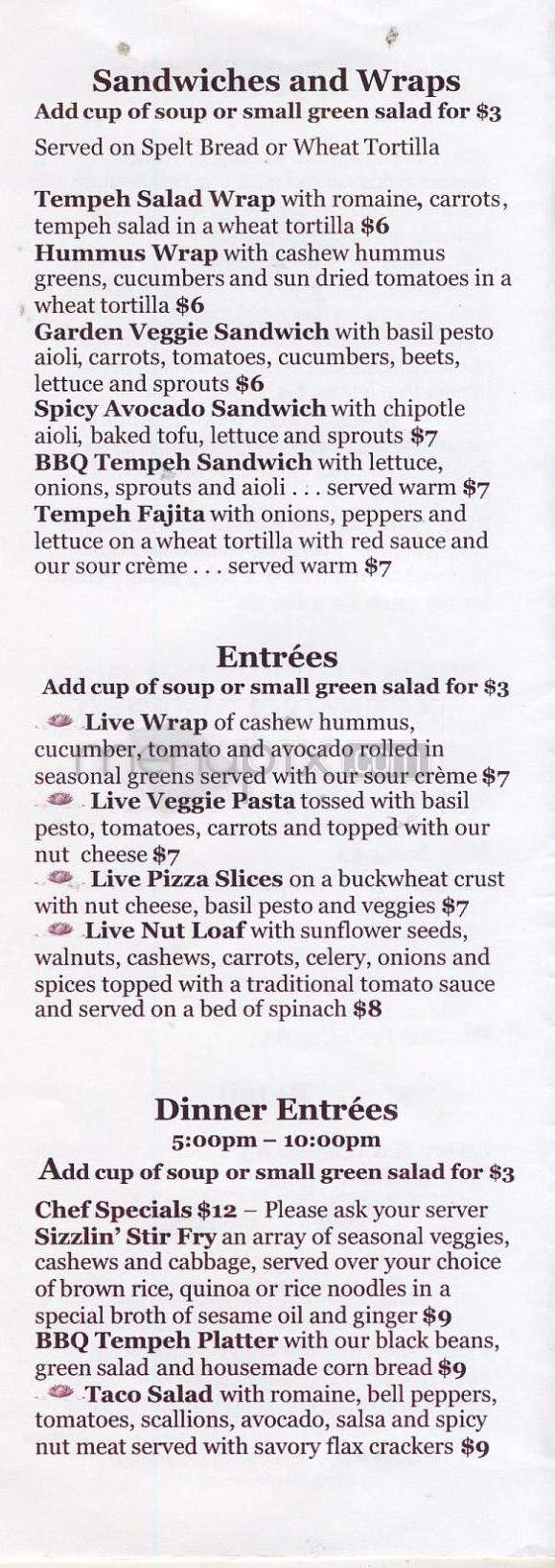 Blossoming Lotus - Portland, OR menu_pic