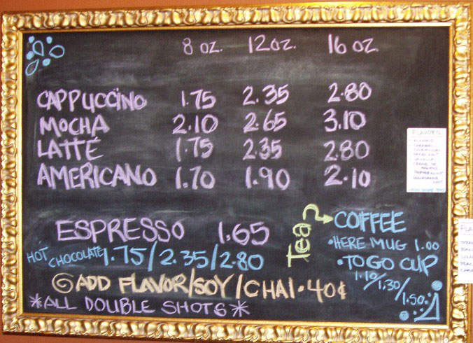 Bohemian Espresso - Vancouver, WA menu_pic