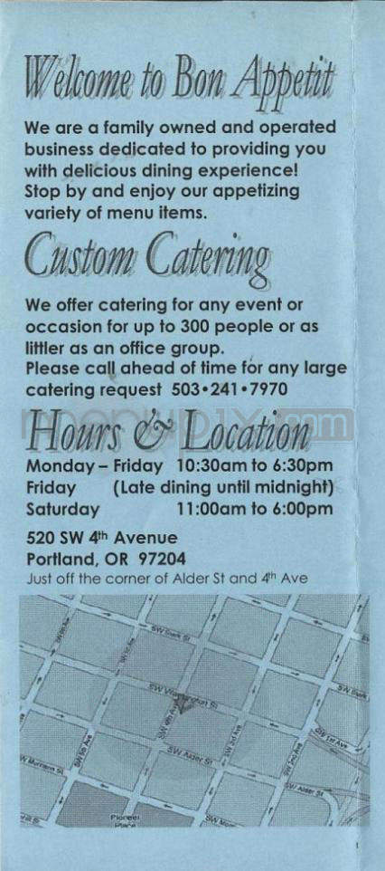 Bon Appetit - Portland, OR menu_pic