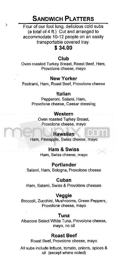 Bruchi's Cheesesteaks & Subs - Portland, OR menu_pic