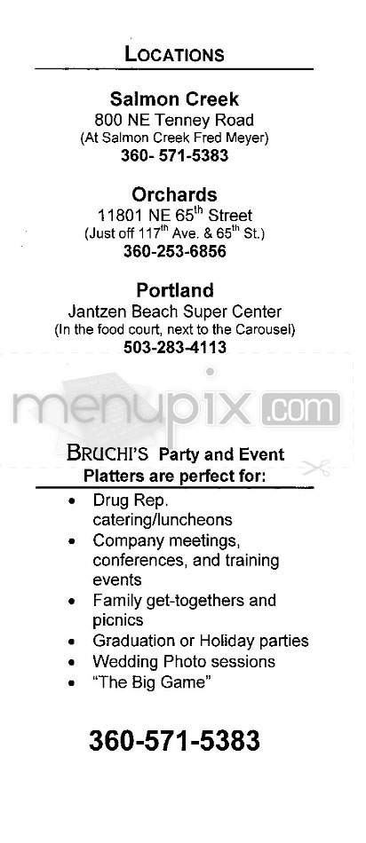 Bruchi's Cheesesteaks & Subs - Portland, OR menu_pic