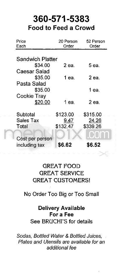 Bruchi's Cheesesteaks & Subs - Portland, OR menu_pic