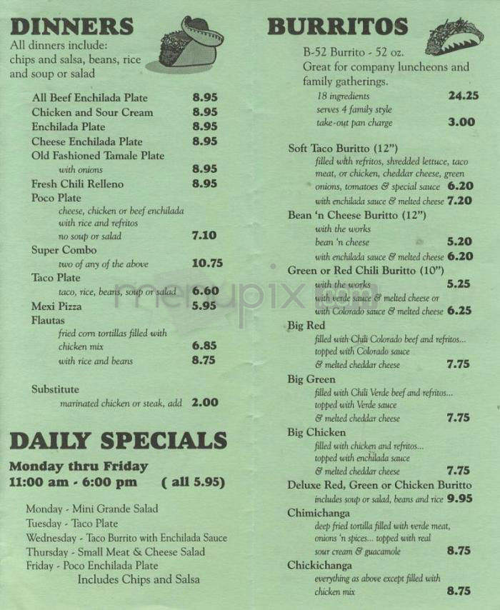 Burrito House - Portland, OR menu_pic
