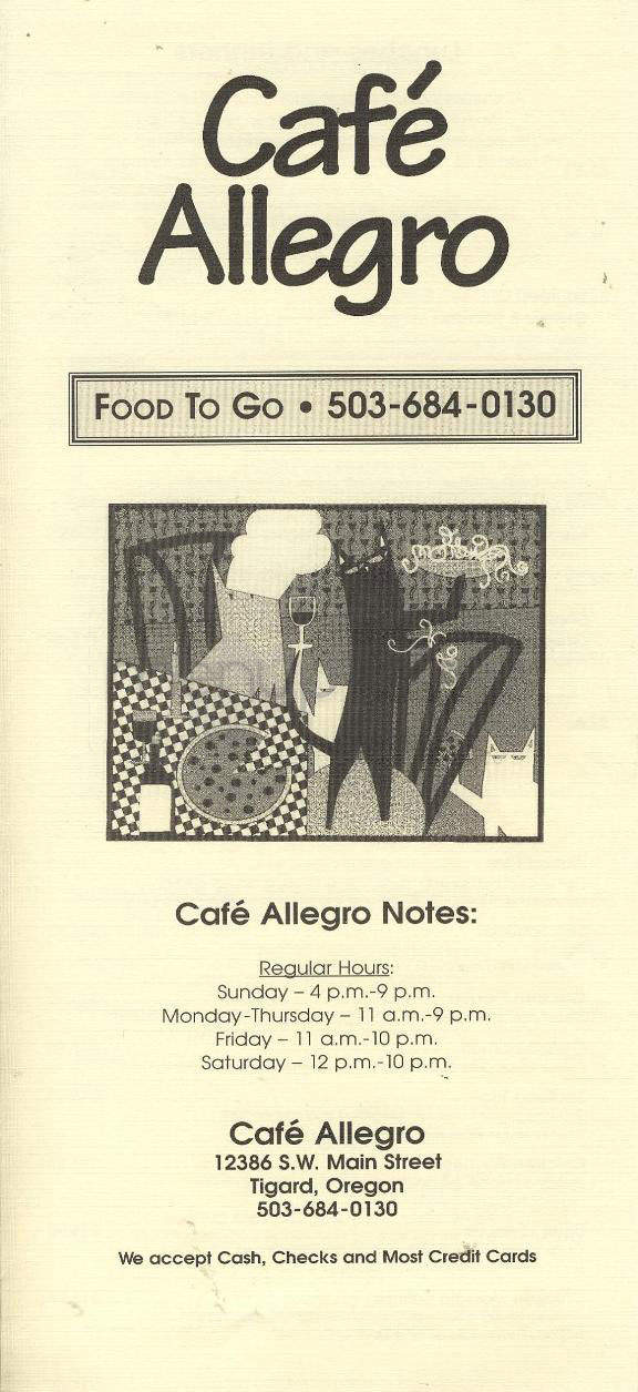 /905309/Cafe-Allegro-Tigard-OR - Tigard, OR