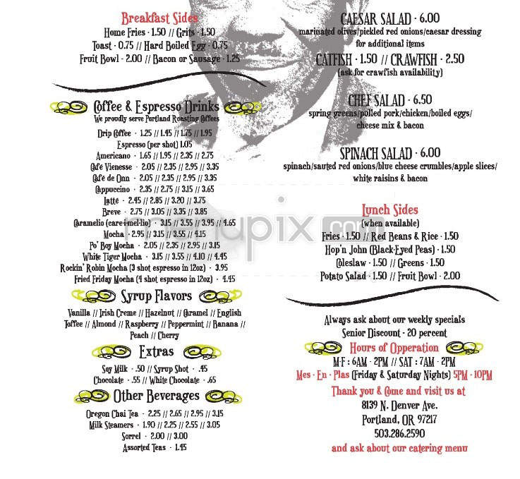 Po' Shines Cafe De La Soul - Portland, OR menu_pic