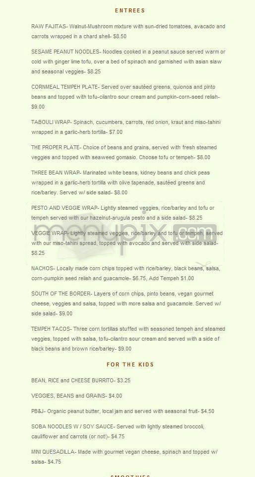 Proper Eats - Portland, OR menu_pic