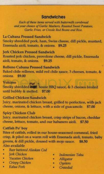 Calypso - Portland, OR menu_pic