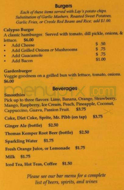 Calypso - Portland, OR menu_pic