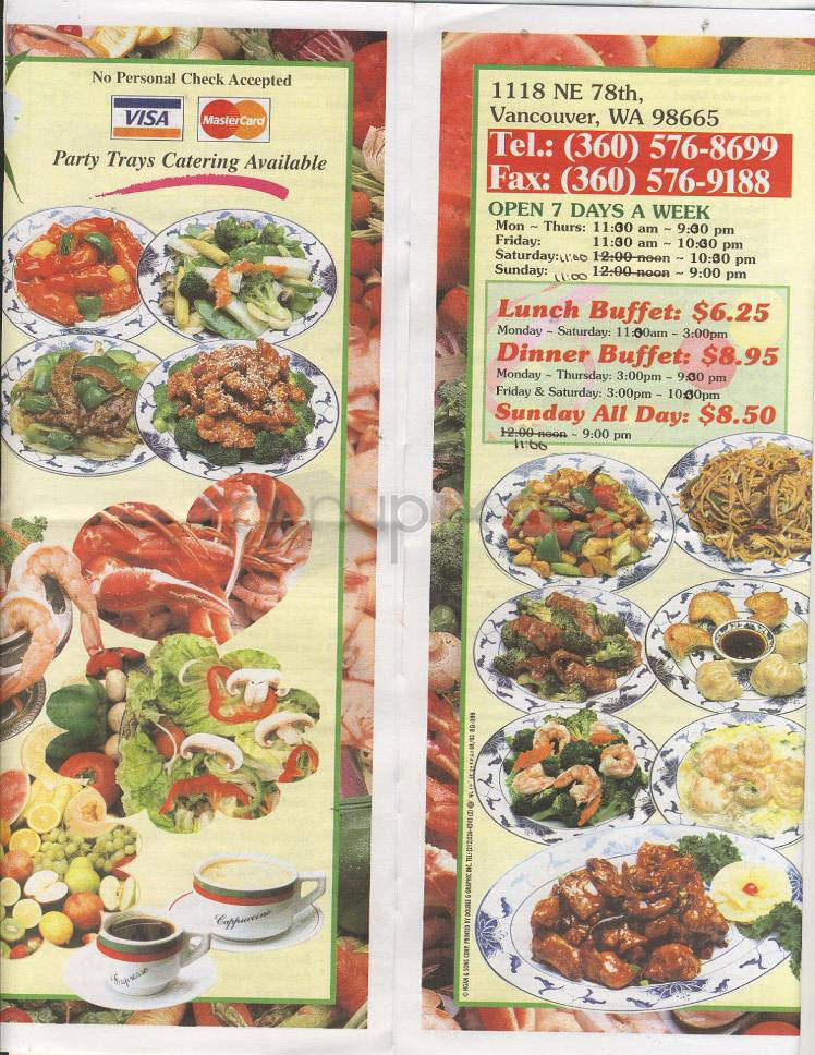 Canton Chinese Buffet - Vancouver, WA menu_pic