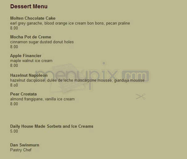 Carlyle Restaurant - Portland, OR menu_pic