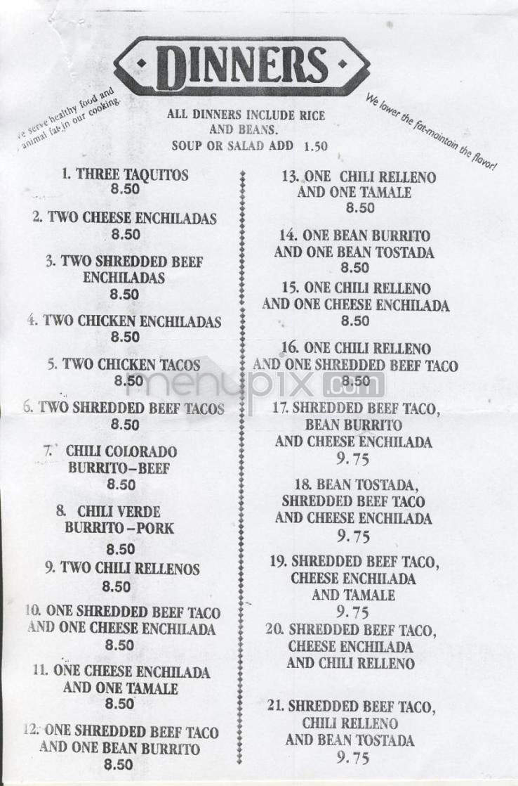 Casa Grande - Vancouver, WA menu_pic