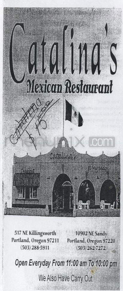 Catalina's Mexican Restaurant - Portland, OR menu_pic