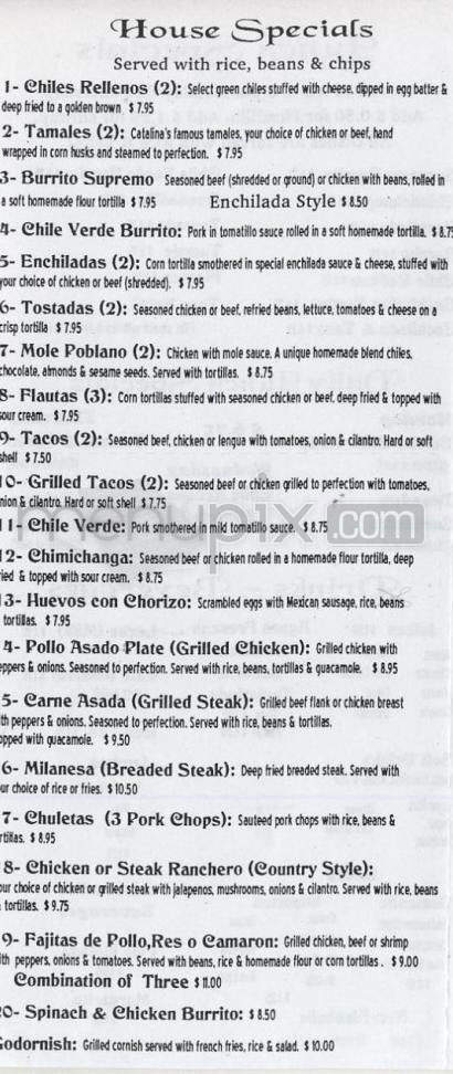 Catalina's Mexican Restaurant - Portland, OR menu_pic