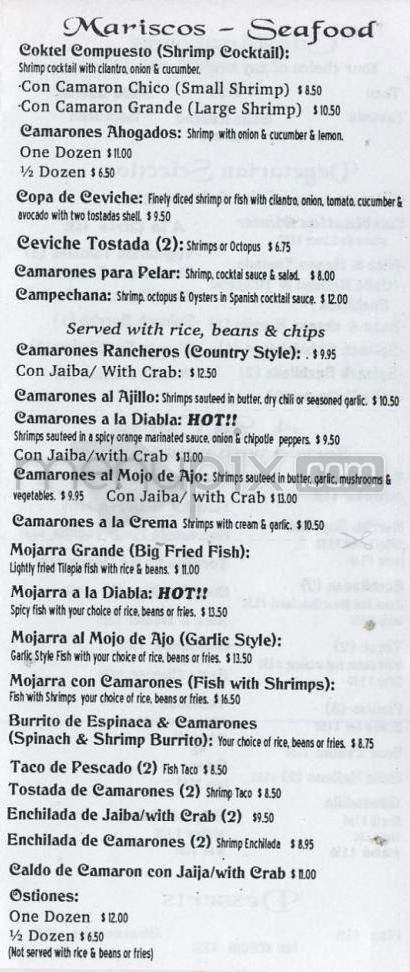 Catalina's Mexican Restaurant - Portland, OR menu_pic