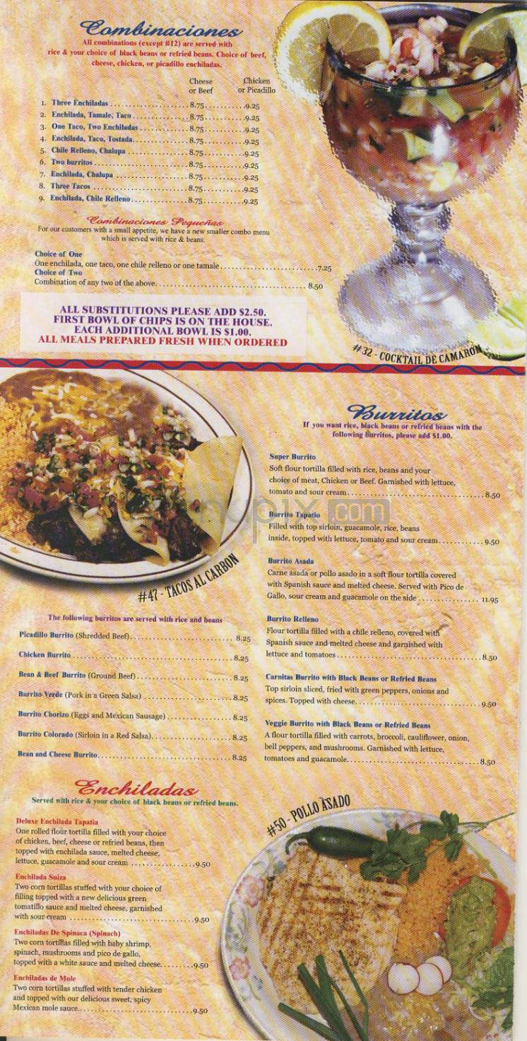 Catedral Tapatia - Vancouver, WA menu_pic