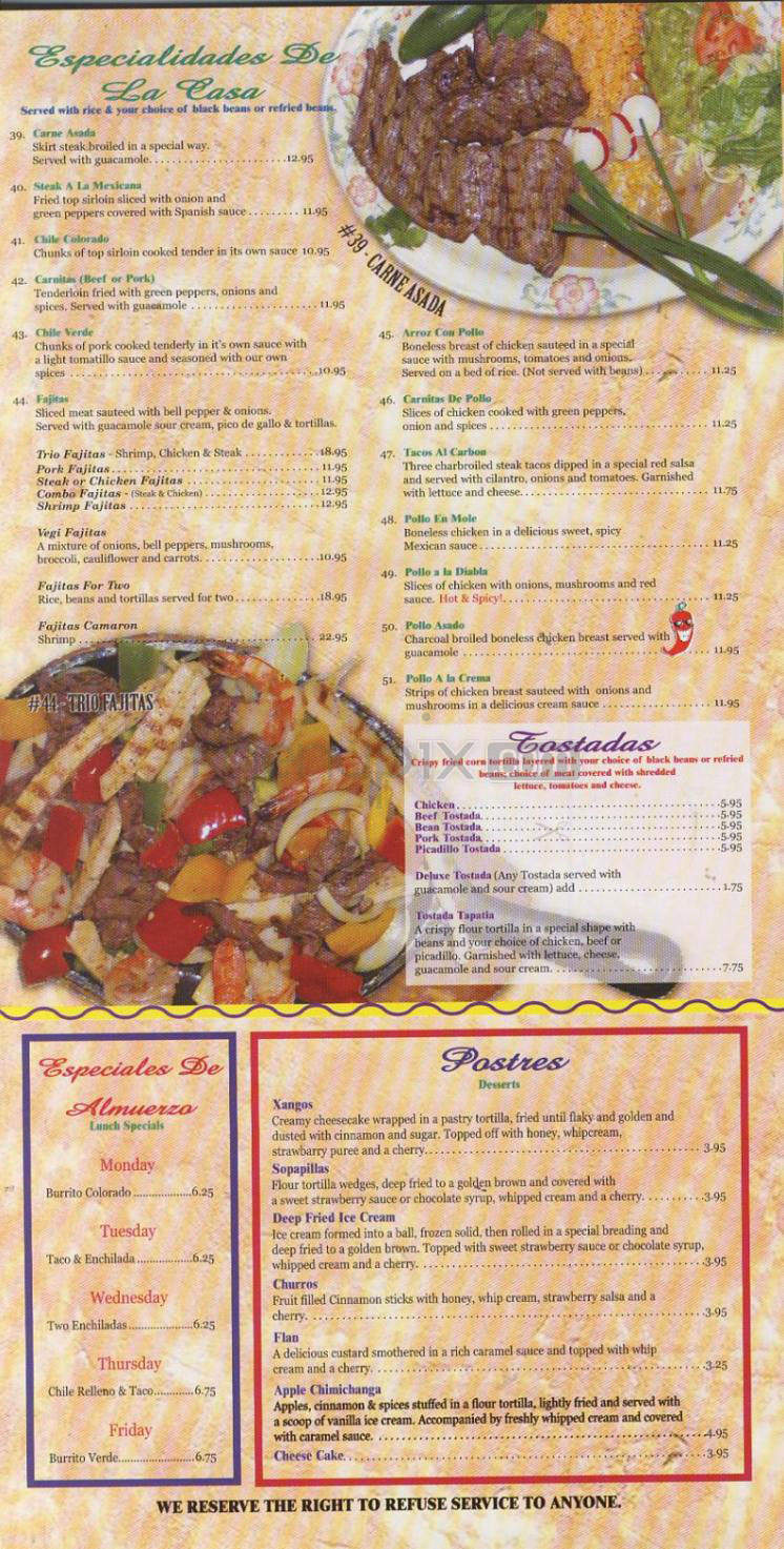 Catedral Tapatia - Vancouver, WA menu_pic