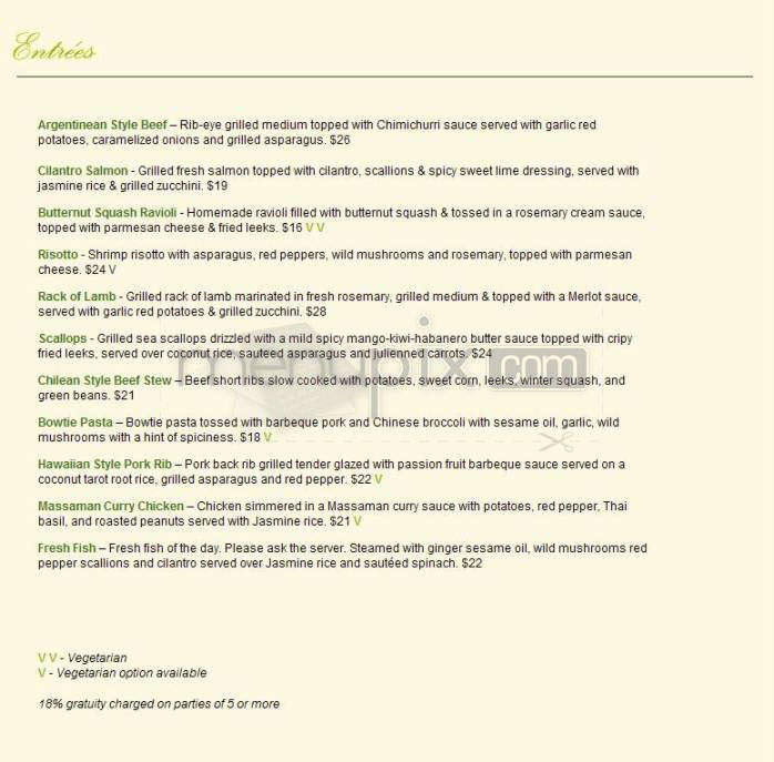 Chameleon Restaurant & Bar - Portland, OR menu_pic
