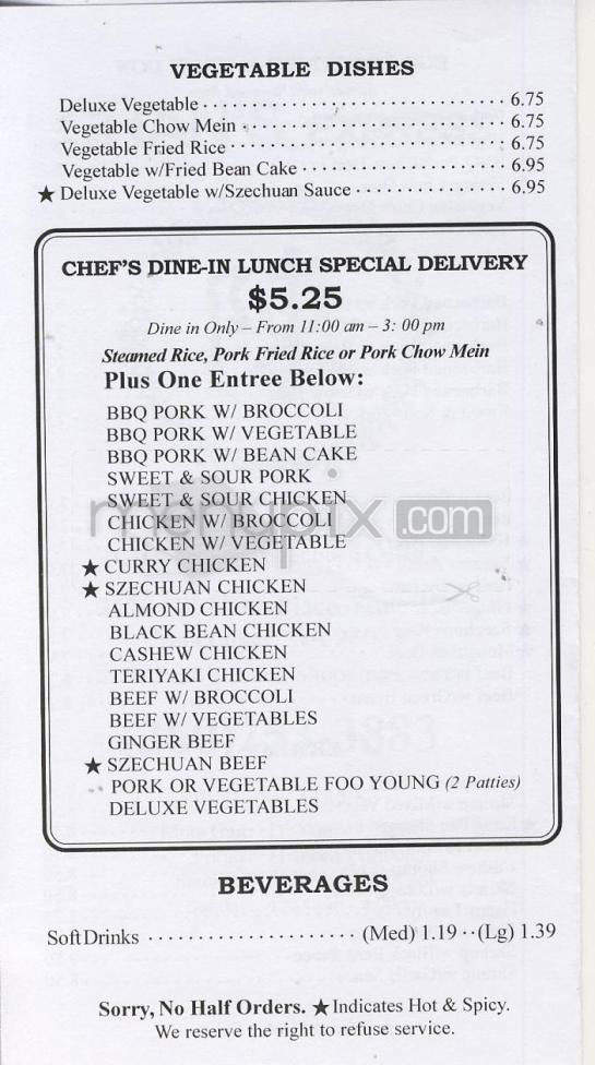 Chan's Express Chinese - Vancouver, WA menu_pic