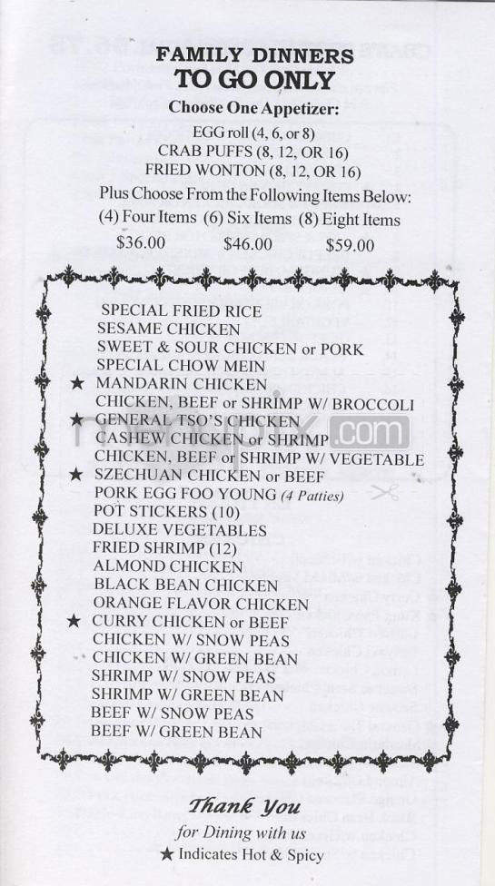 Chan's Express Chinese - Vancouver, WA menu_pic