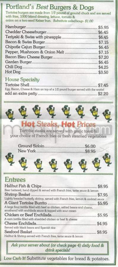 Cheerful Tortoise - Portland, OR menu_pic