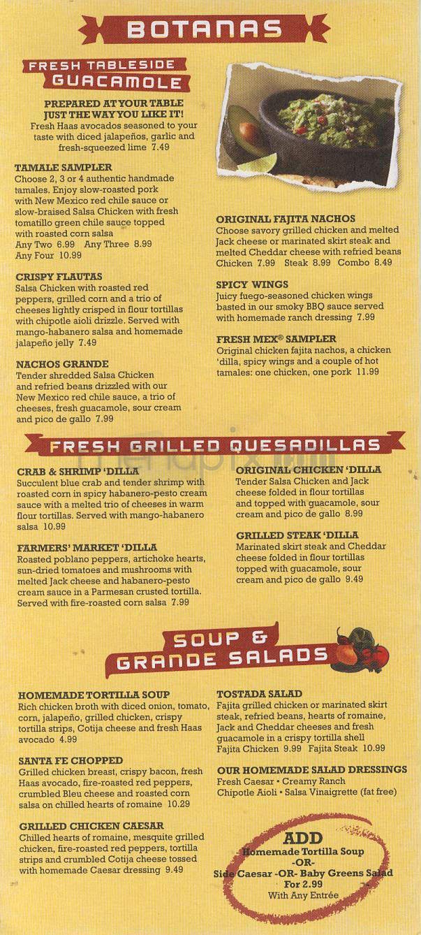 Chevy's Fresh Mex - Vancouver, WA menu_pic