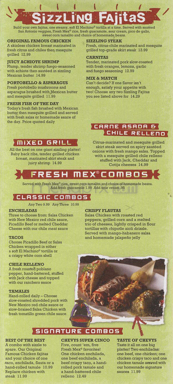 Chevy's Fresh Mex - Vancouver, WA menu_pic
