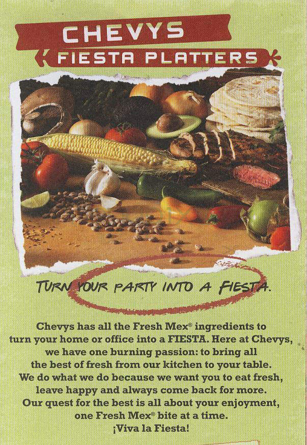 Chevy's Fresh Mex - Vancouver, WA menu_pic