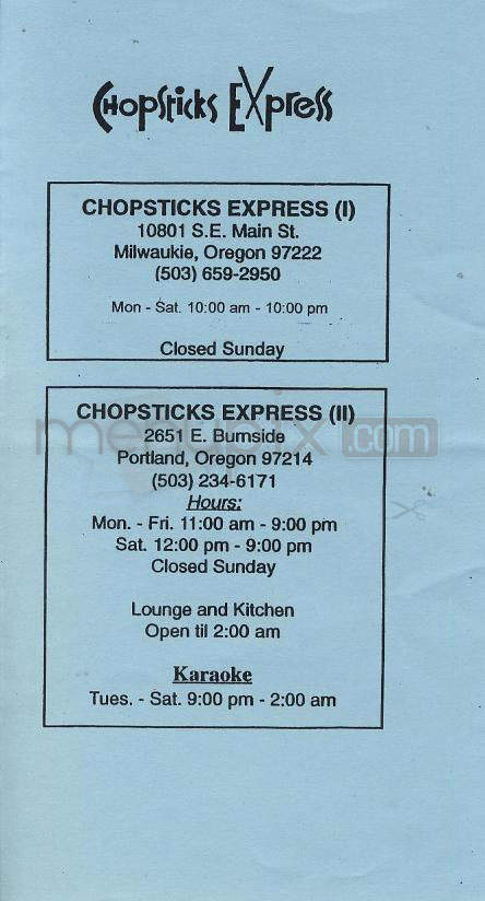 Chopsticks Express - Rancho Cucamoga, CA menu_pic